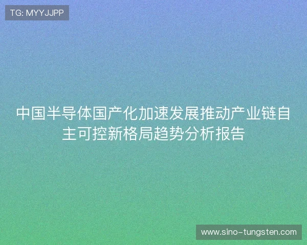 中国半导体国产化加速发展推动产业链自主可控新格局趋势分析报告